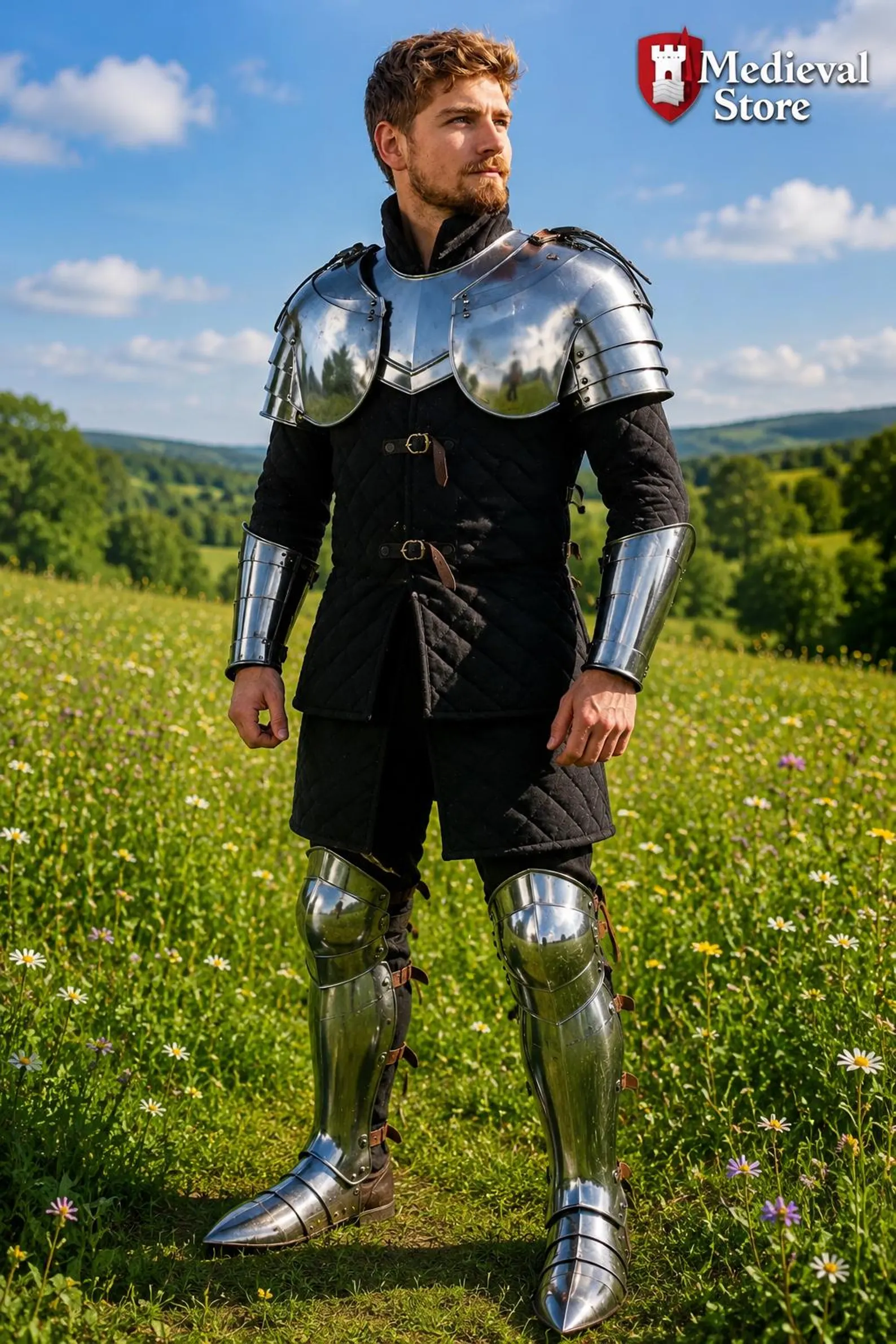 Medieval Steel Armor Set | Polished Knight Armor Costume | LARP Reenactment Armor | Renaissance Cosplay Gift | Halloween Costume