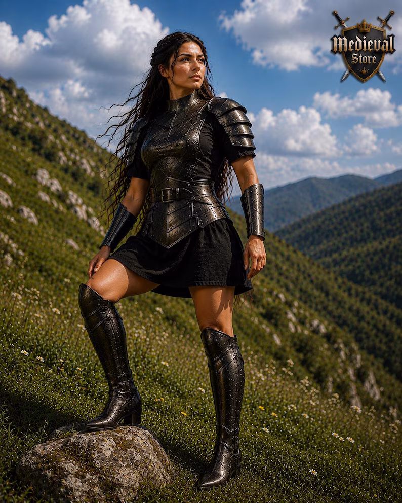 Women's Medieval Steel Armor Set | Female Knight Breastplate Costume | Fantasy Warrior Armor | Renaissance Fair | LARP | Cosplay Armor