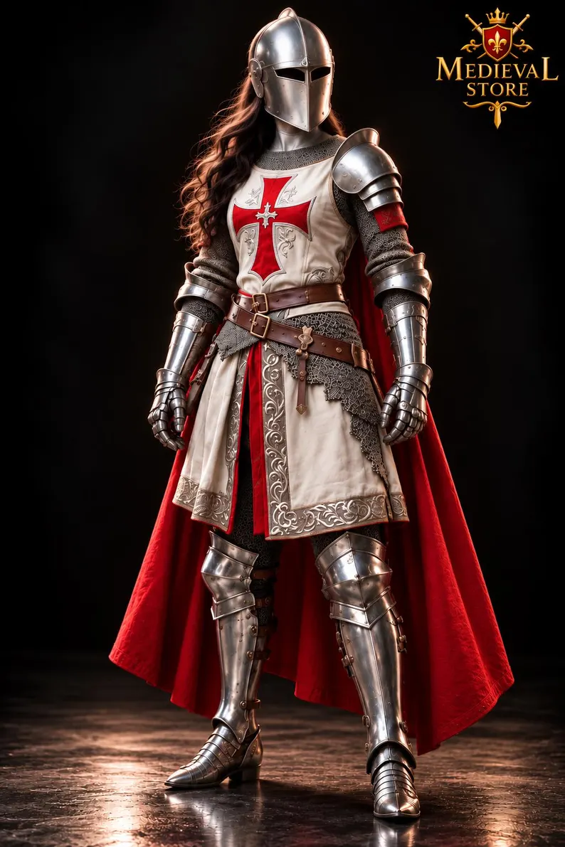Medieval Templar Knight Armor Suit, Handmade Crusader Armor, Gothic Knight Cosplay Costume, LARP Reenactment Armor, Custom Made